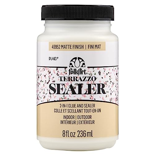FolkArt, 8 oz, Terrazzo Flakes 2-in-1 Finish Perfect for DIY Indoor and Outdoor Arts and Crafts Projects, 49952, Matte Sealer - color: Matte Sealer, style: Terrazo Sealer