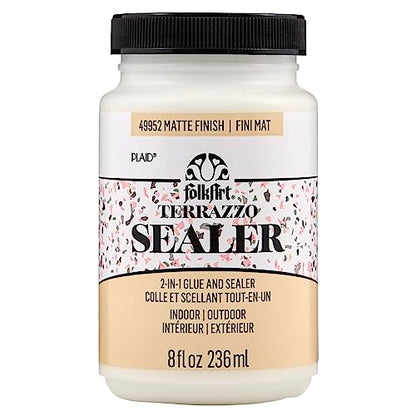 FolkArt, 8 oz, Terrazzo Flakes 2-in-1 Finish Perfect for DIY Indoor and Outdoor Arts and Crafts Projects, 49952, Matte Sealer - color: Matte Sealer, style: Terrazo Sealer