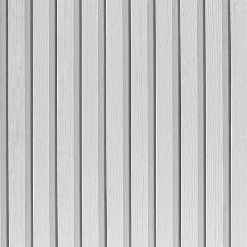 Peel and Stick Wood Slat Wall Panels - 17.5" x 100" Off-White Self-Adhesive Wallpaper, DIY Accent Wall Covering for Bedroom, Living Room, Rental-Friendly Easy Install Removable Decor