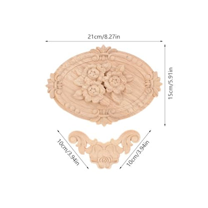 5Pcs Wood Appliques Onlays Classic Decorative Furniture Appliques Set C - color: Set C