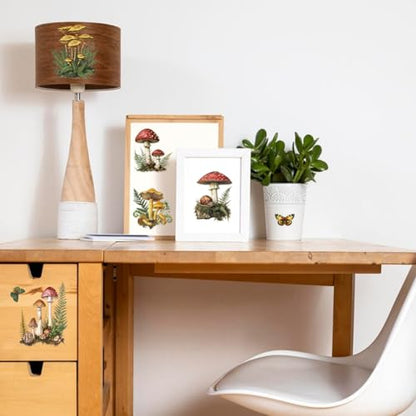 GLOBLELAND 3 Sheets Vintage Mushrooms Transfer for Furniture 6×12 inch - style: Mushrooms
