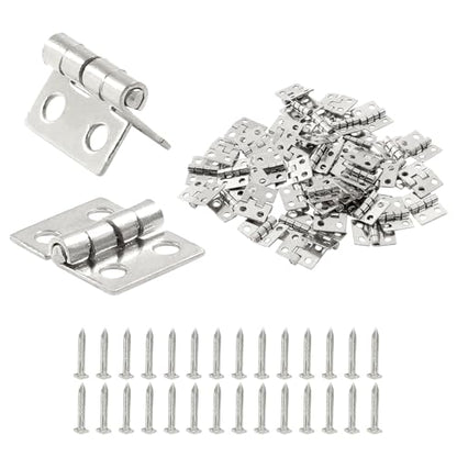 Murtenze 50PCS Silver Mini Brass Hinges, 10 x 8mm