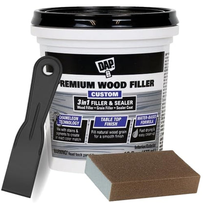 Wood Putty Filler Kit Bundled with 16oz DAP Wood Filler, Do it Best Sanding Sponge and Putty Knives (3 Items)