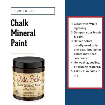 Dixie Belle Paint Company Chalk Mineral Paint - Coffee Bean (8oz) - color: Coffee Bean, size: 8 Fl Oz (Pack of 1)