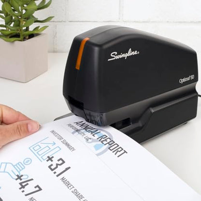 Swingline Electric Stapler Value Pack, 50 Sheet Capacity, Includes Optima 50 Stapler, 5000 Staples and Staple Remover (48209), 50 Sheet (Pack of 2) - size: 50 Sheet, style: Full Strip (Pack of 2)