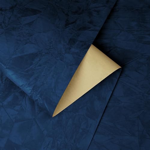 YENHOME 17.7"X590" Blue Velvet Wallpaper Peel and Stick Textured Self Adhesive Velvet Flocking Liner for Jewelry Drawer, Box Lining Blue Wallpaper Soft Fabric Textured Contact Paper Peel and Stick - size: 17.7" x 590"