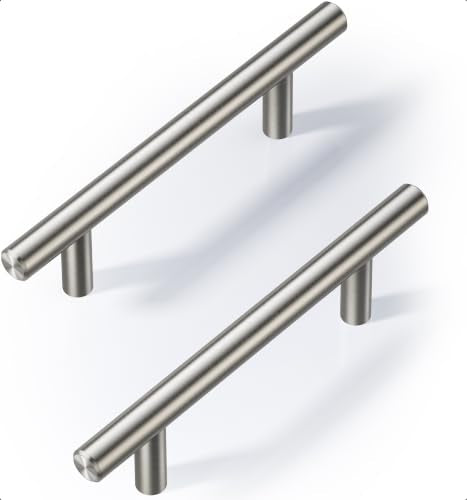 Veise Cabinet Handles 10 Pack, 6" Length, 3-3/4" Hole Center,Brushed Nickel - color: Brushed Nickel, size: 3.75 Inch Hole Center