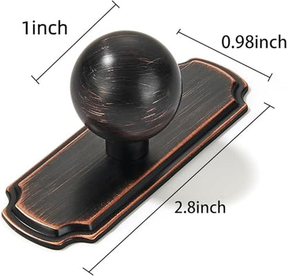 khtumeware 10-Pack Heavy Duty Solid Backplate for Cabinet Knobs Oil Rubbed Bronze Drawer Knobs with Backplate Suitable for Dresser and Kitchen Cabinet Hardware. - color: Oil Rubbed Bronze