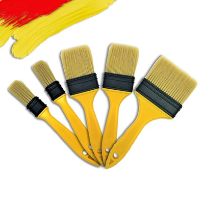 Not Chip Brush Set - 5pcs, 1, 1, 2, 2, 3 Inch, Never Lose Bristles - size: Multi Size, 5 pcs
