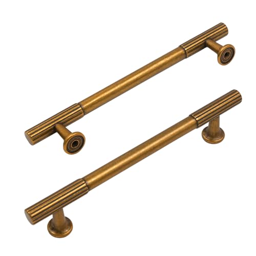 Amerdeco 10 Pack Antique Brass Cabinet Pulls 5" - color: Antique Brass, size: 5"/128MM