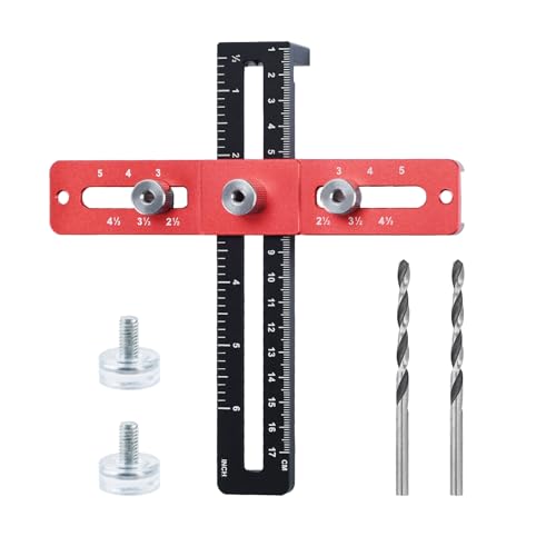 Cabinet Hardware Doweling Jig, Adjustable Cabinet Handle Template Tool, Cabinet Template Tool for Knobs, Handles and Pulls, Drill Guide Tools Kit for Woodworking Drawer Cabinet Installation