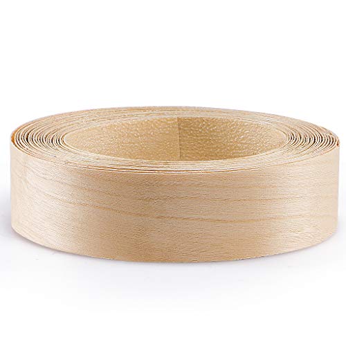 Skelang Birch Wood Veneer 1-1/2” x 26’, Wood Edge Tape with Adhesive, Flexible Wood Edgebanding Strip for Shelving, Cabinetry, Furniture - size: 1-1/2” x 26’