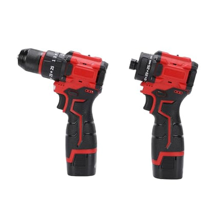 Cordless Drill and Impact Driver Set for Furniture Assembly(US Plug 110V)