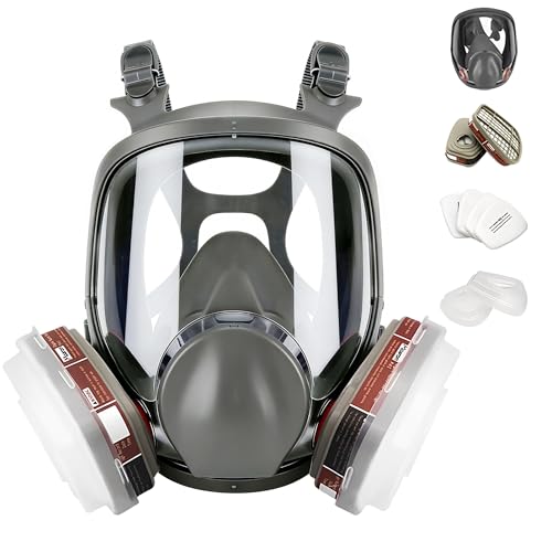 Reusable Half Facepiece, Half Facepiece with Goggle, Protection from Dust and Organic Vapors, for Painting, Sanding, Polishing, Spraying, Decorating