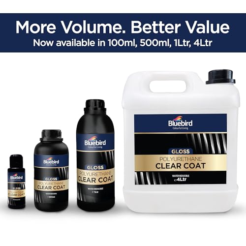Bluebird Polyurethane Clear Coat for Furniture, Paintings, Water-Based Professional Varnish (Gloss, 135.2 Fl Oz) - color: Gloss, size: 135.2 Fl Oz