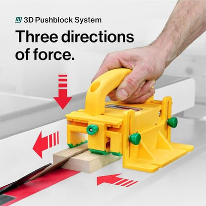 MICROJIG GRR-RIPPER GR-100 3D Table Saw Pushblock, Yellow - style: Classic