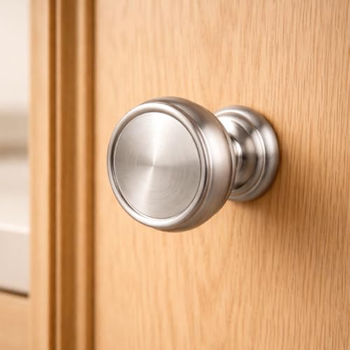 10 Pack Brushed Satin Nickel Cabinet Knobs, 1-1/4 Inch Zinc Alloy Knob - color: Brushed Satin Nickel