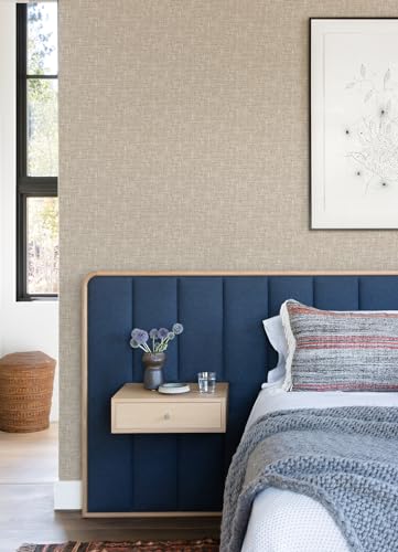 NuWallpaper by WallPops Tan Poplin Peel and Stick Wallpaper, NUS5002 - color: Tan
