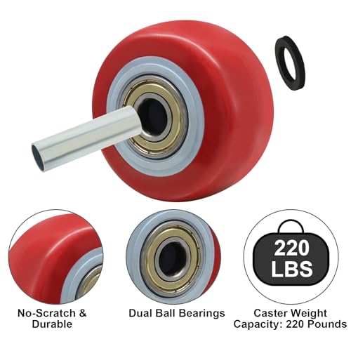 2.5 Inch Red Heavy Duty Caster Wheels, 4 Pack - style: Red-2.5Inch