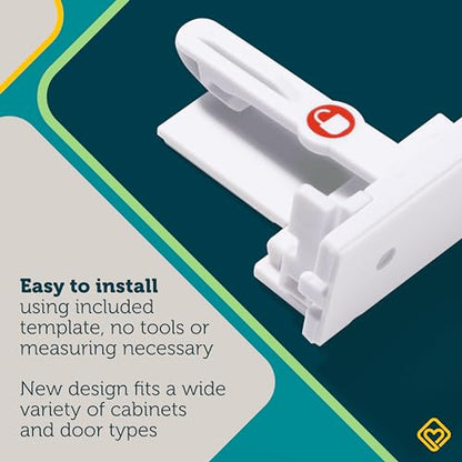 Safety 1st - Secure-to-Explore Adhesive Cabinet Locks Baby Proofing, Child Locks for Cabinets and Drawers (4 Locks), White - size: 4 Locks