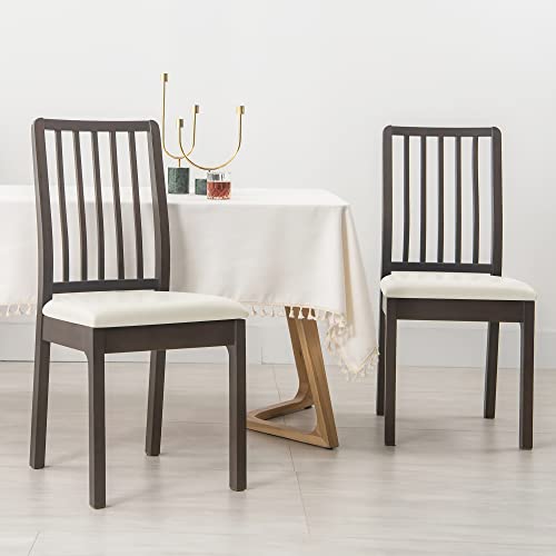 FORCHEER PU Leather Dining Chair Seat Cover Set of 4 Off-White Square 14-18inch Waterproof Kitchen Chair Seat Covers Removable Washable (PU-Off-White) - color: Pu-off-white, size: 4 Pieces