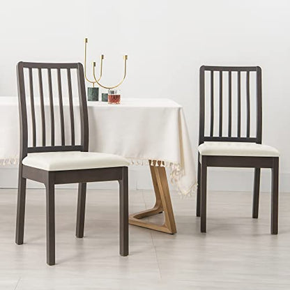 FORCHEER PU Leather Dining Chair Seat Cover Set of 6 Off-White Square 14-18inch Waterproof Kitchen Chair Seat Covers Removable Washable (PU-Off-White) - color: Pu-off-white, size: 6 Pieces