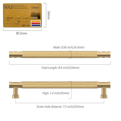 Champagne Bronze Knurled Cabinet Handles Kitchen Pulls 7.5 Inch 10 Pack - color: Champagne Bronze, size: 7.5" Hole Center