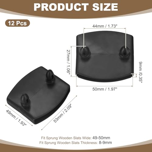 uxcell 12Pcs 50mmx9mm Plastic Bed Slat Center Caps Bed Slat Cover Black - color: Black, size: 50mm x 9mm