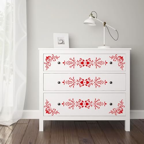 Corner Border Stencils for Crafts Mexican Flower Furniture Stencils - style: corner