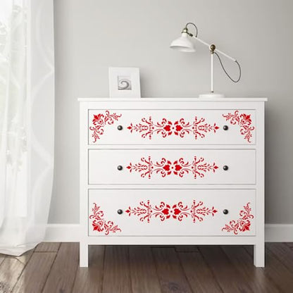 Corner Border Stencils for Crafts Mexican Flower Furniture Stencils - style: corner