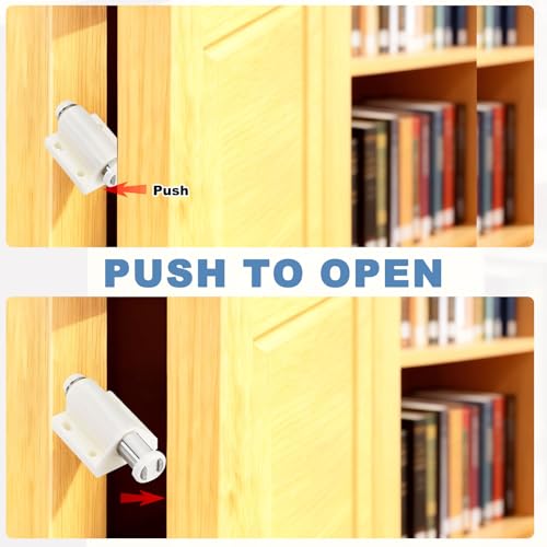 uxcell Touch Catch Magnetic Press Latch for Cabinet Door Cupboard Drawers White 4pcs - color: White
