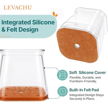 24 Pack Chair Leg Floor Protectors, Chair Leg Caps Square L - size: Square L