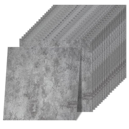 Peel and Stick Floor Tile 12 x 12 Inch Self Adhesive Marble Vinyl Flooring - color: Mottled Ash Grey