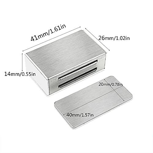 Jiayi Magnetic Cabinet Door Catches, No Drill Magnet Latches - color: Silver, size: Small- 12 Pack