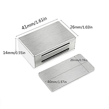 Jiayi Magnetic Cabinet Door Catches, No Drill Magnet Latches - color: Silver, size: Small- 12 Pack