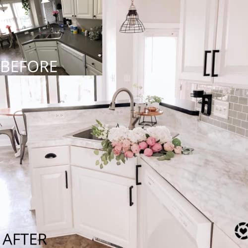 EZ FAUX DECOR White Marble Countertop Peel and Stick Vinyl 36" x 180" - size: 36" x 180"