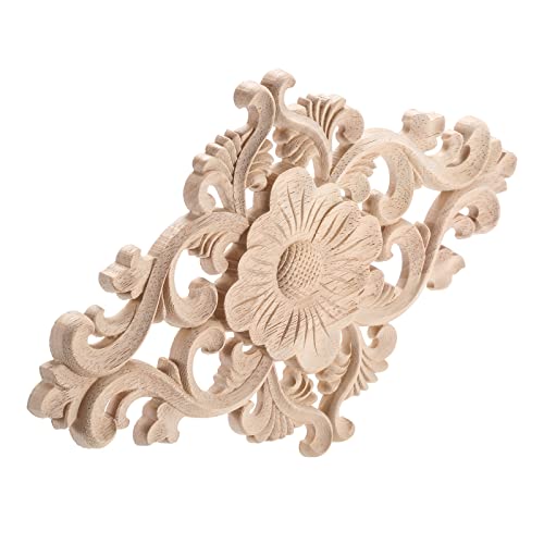 1Pc Wood Carved Appliques Onlays Center Carving Decals for Furniture - color: 1-pack, size: 25x15cm/9.84"x5.9"