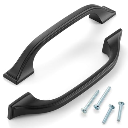 3-3/4 Inch Matte Black Cabinet Pulls Arch Handles 10 Pack P2409 - color: Black, size: 3-3/4" Hole Centers-10 Pcs