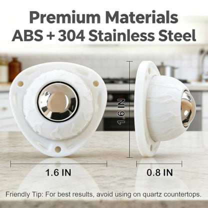 Heavy Duty Self Adhesive Furniture Casters 8 Pack Stick-On Swivel Wheels - color: White-8