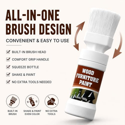 White Touch-Up Paint With Brush for Wood,Furniture,Cabinets,Metal - color: White