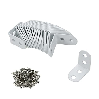 Coshar 20 Pcs Small Right Angle Bracket Corner Brace L Shape Shelf Bracket - size: 1.1"x1.1"x0.71"