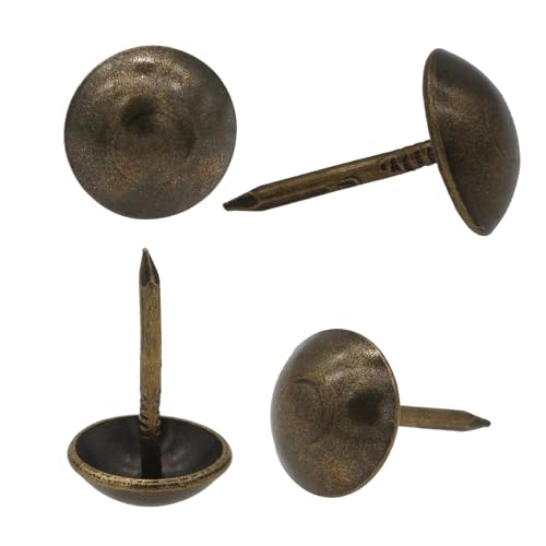 Upholstery Tacks for Furniture 100pcs Decorative Upholstery Nails 7/16" - color: Antique Brass
