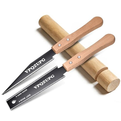2 Pack Japanese Saw 6 Inch, 17/11 TPI Pull Saw for Woodworking Tools