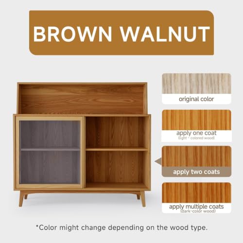 Wood Stain and Sealer, Built‑in Brush, Brown Walnut, 5.29 Oz - color: Brown Walnut, size: 1 Pack