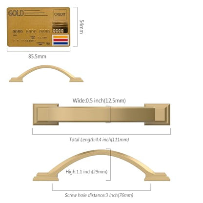 Amerdeco 10 Pack Champagne Bronze Cabinet Pulls 3" - color: Champagne Bronze, size: 3" hole center
