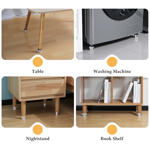 Adjustable Furniture Risers 0.9-1.7in, Metal Furniture Riser-Sliver 4 Pcs - color: Sliver