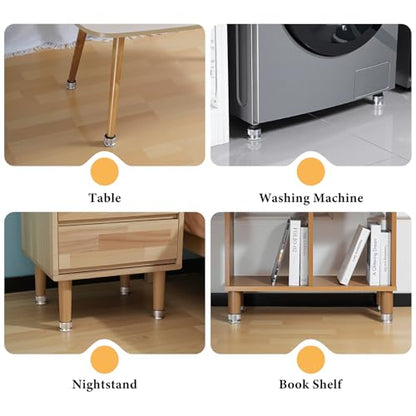 Adjustable Furniture Risers 0.9-1.7in, Metal Furniture Riser-Sliver 4 Pcs - color: Sliver