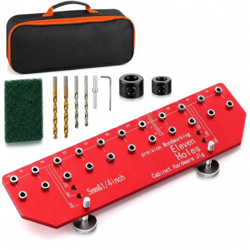 TRULYWIN Shelf Pin Jig, 11-Hole Aluminum Cabinet Drilling Guide