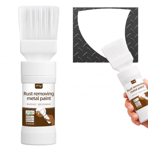 White Touch-Up Paint 6.35 Oz for Metal Surfaces,2-in-1 - color: Metallic White