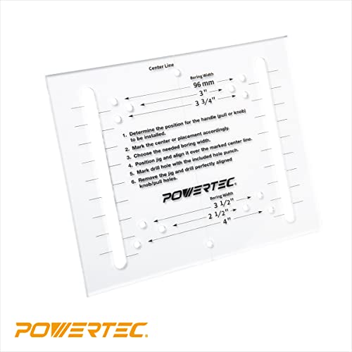 POWERTEC Cabinet Hardware Jig w/Center Punch, Drawer Jig for Installing Pulls, Knobs, Handle on Cabinet and Drawer, Woodworking Tools for Cabinet Handles, Drawer & Cabinet Pulls Installation (71412) - style: Cabinet Hardware Jig w/Center Punch, T Track &